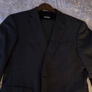 BOSS Dark Gray Windowpane Sport Coat